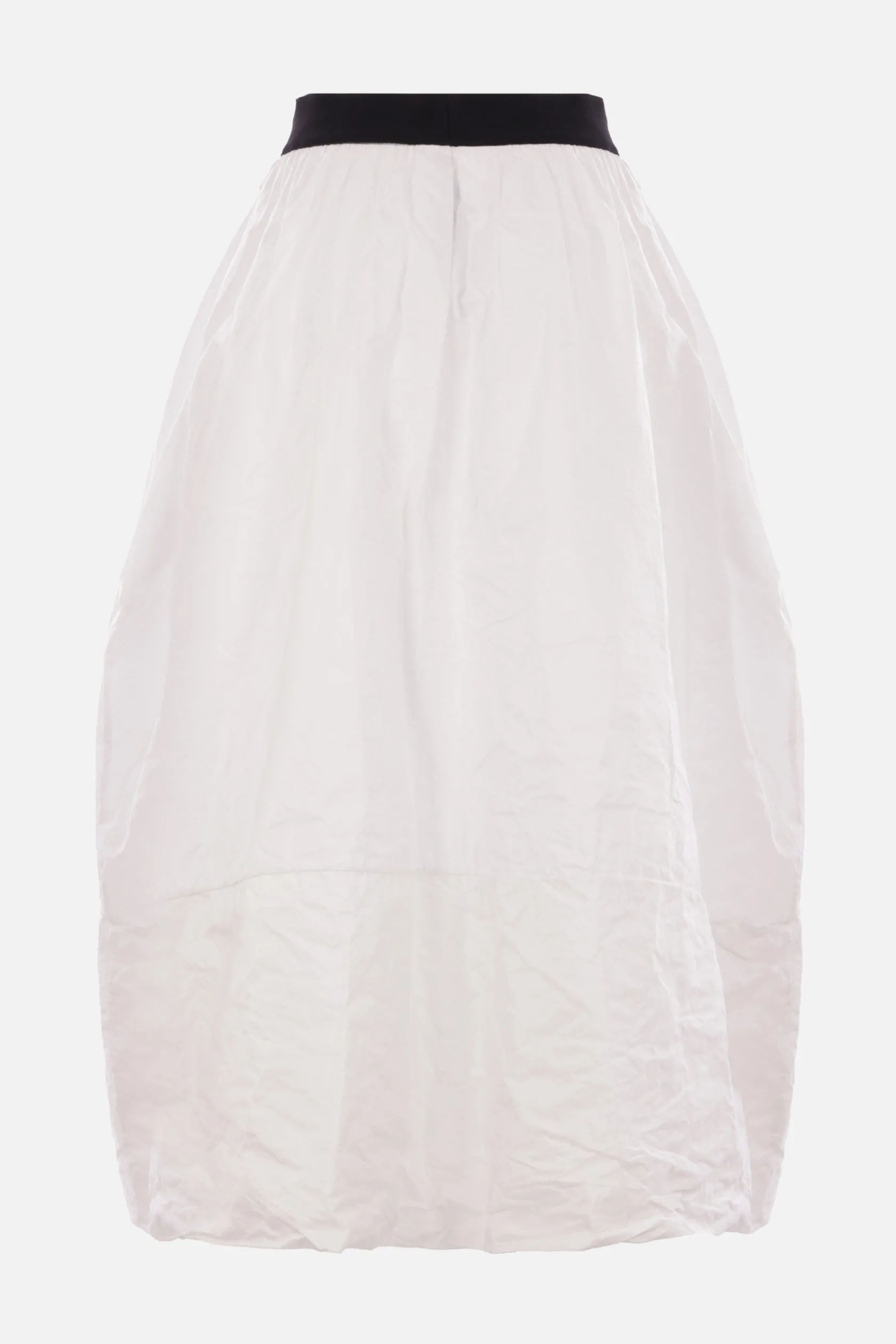 Gonne>MARIA CALDERARA gonna lunga Bell in taffetà crinkled Bianco