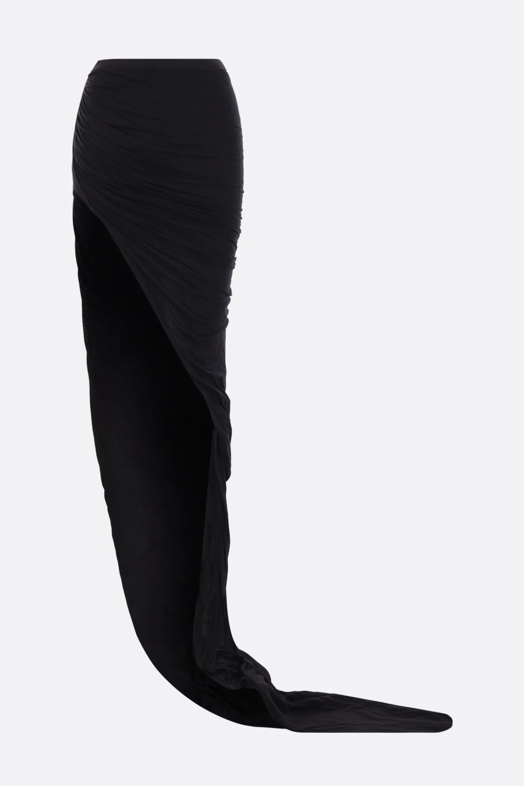 Gonne>RICK OWENS gonna lunga Edfu in jersey con strascico Nero