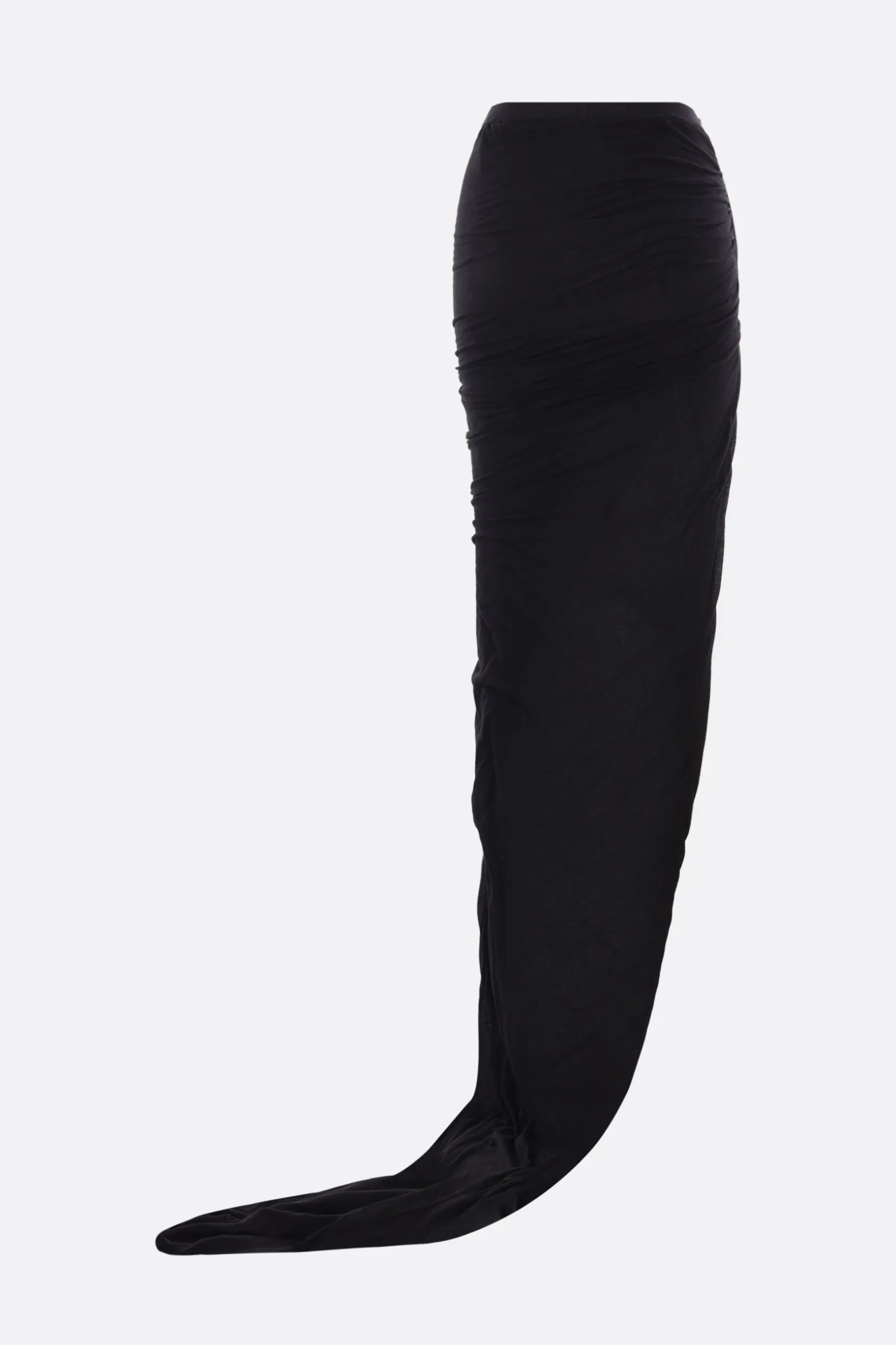 Gonne>RICK OWENS gonna lunga Edfu in jersey con strascico Nero