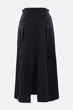 Gonne>JUNYA WATANABE gonna lunga in lana tecnica Nero