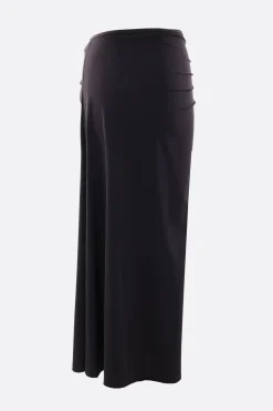 Gonne>CHRISTOPHER ESBER gonna lunga Ruched Orbit in lycra con spacco Nero