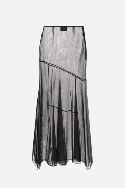Gonne>SIMONE ROCHA gonna midi Bias Cut in tulle Nero