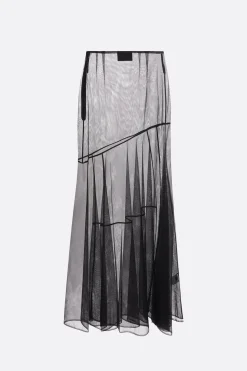 Gonne>SIMONE ROCHA gonna midi Bias Cut in tulle Nero