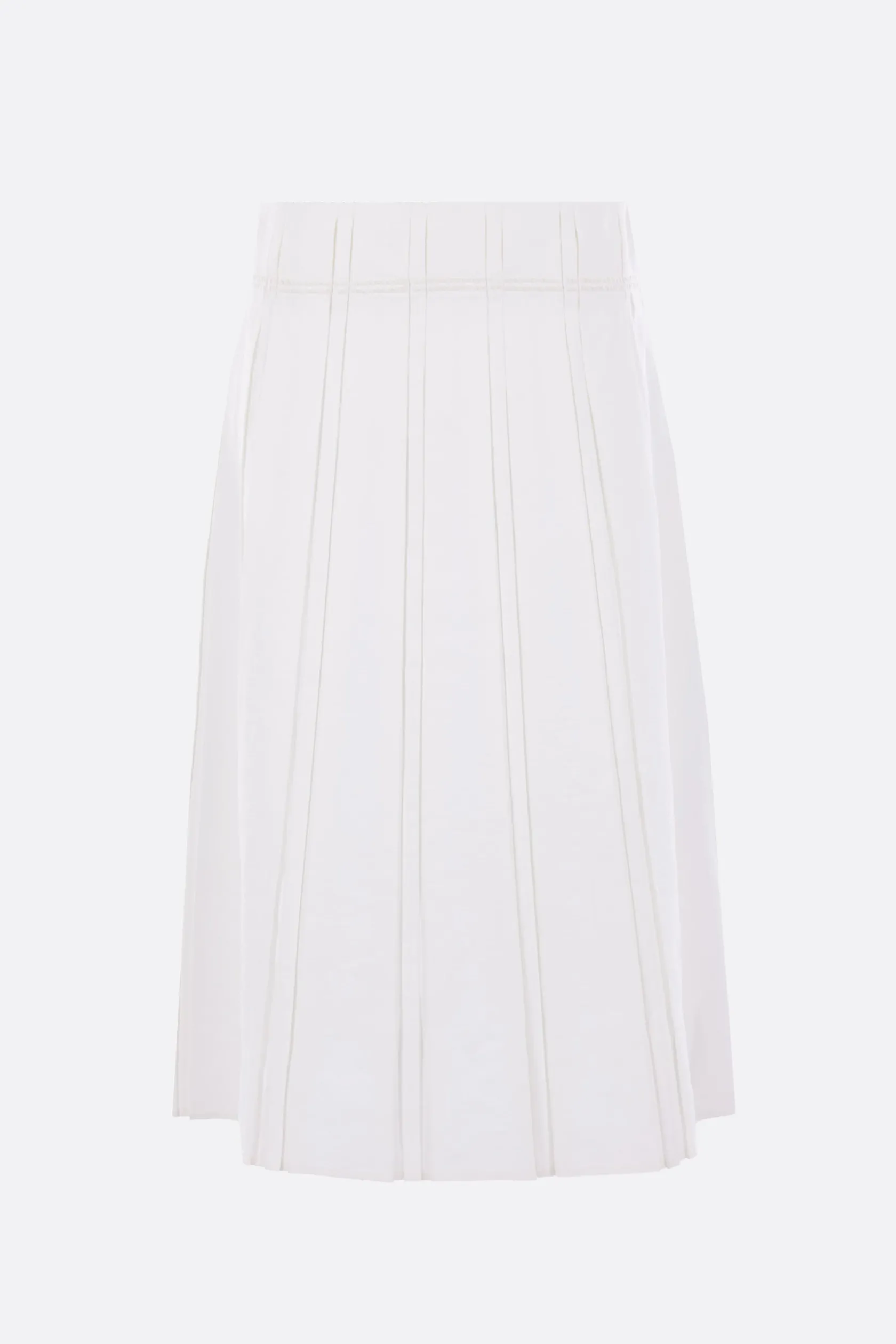 Gonne>JIL SANDER gonna midi in lino plissé Bianco