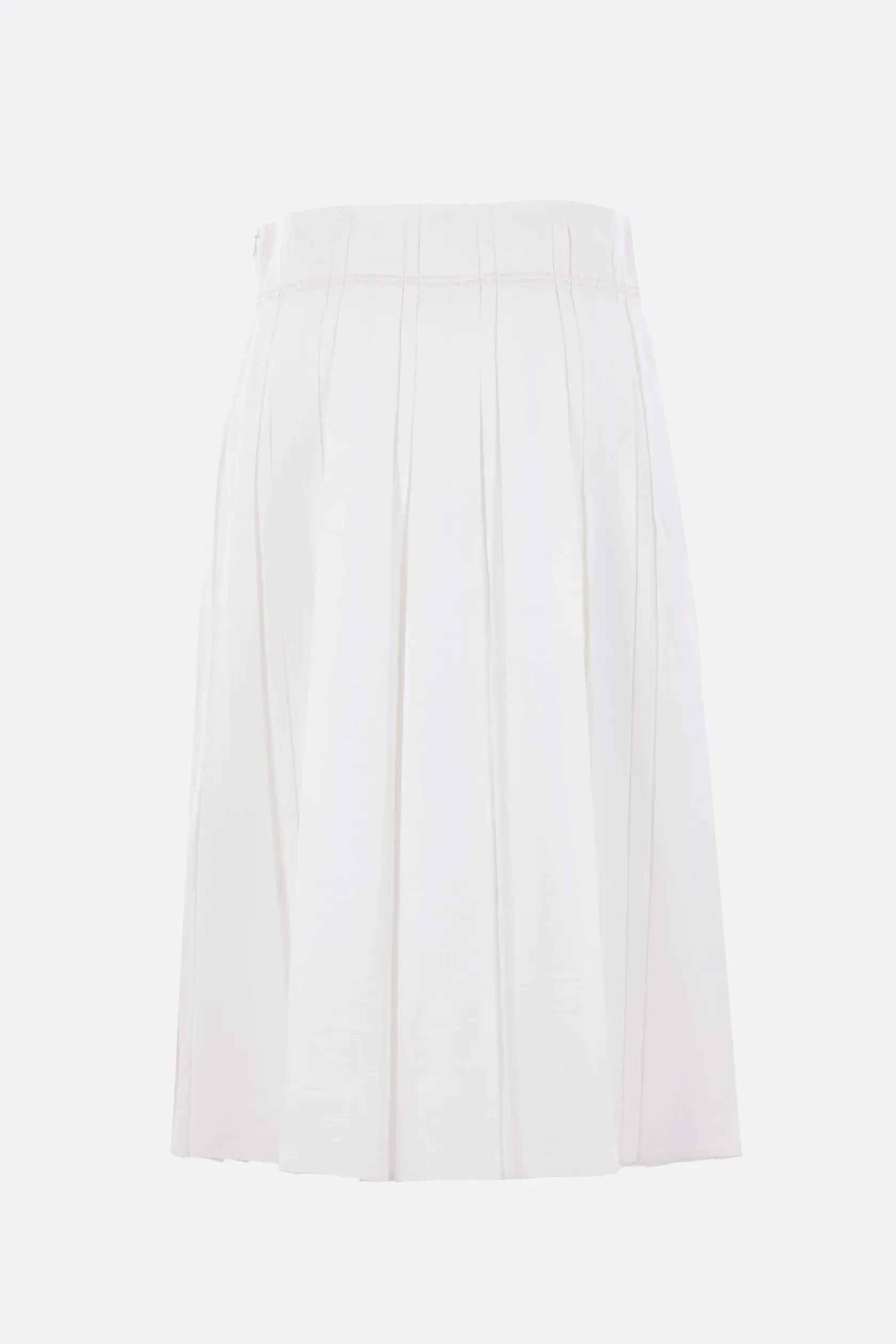 Gonne>JIL SANDER gonna midi in lino plissé Bianco