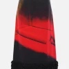 Gonne>JIL SANDER gonna midi in viscosa fluida stampata Rosso