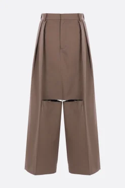 Pantaloni>NICCOLÒ PASQUALETTI gonna pantalone Brezza in twill Marrone