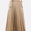Gonne>SACAI gonna plissé in gabardine Neutro