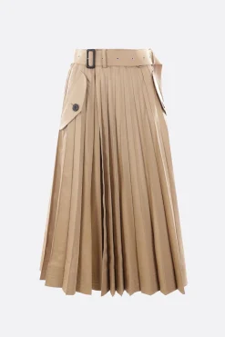 Gonne>SACAI gonna plissé in gabardine Neutro