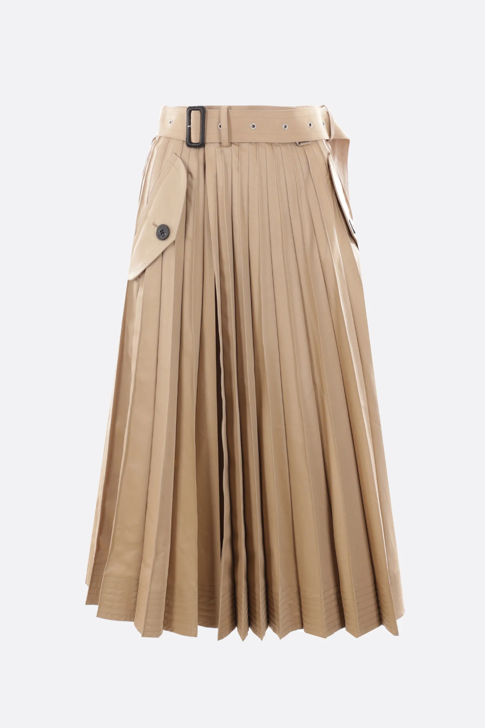 Gonne>SACAI gonna plissé in gabardine Neutro