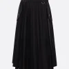 Gonne>SACAI gonna plissé in gabardine Nero