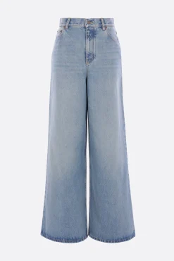 Jeans>CHLOÉ jeans a gamba ampia in denim Blu