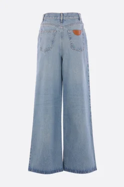Jeans>CHLOÉ jeans a gamba ampia in denim Blu