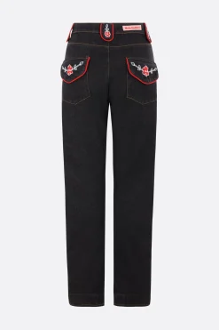 Jeans>MOLLY GODDARD jeans a gamba dritta Cora in denim Nero