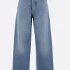 Jeans>PLAN C jeans a gamba dritta in denim con cintura Blu