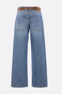 Jeans>PLAN C jeans a gamba dritta in denim con cintura Blu