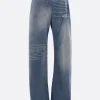 Jeans>MM6 jeans a gamba larga twist in denim Blu