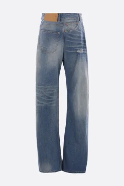 Jeans>MM6 jeans a gamba larga twist in denim Blu