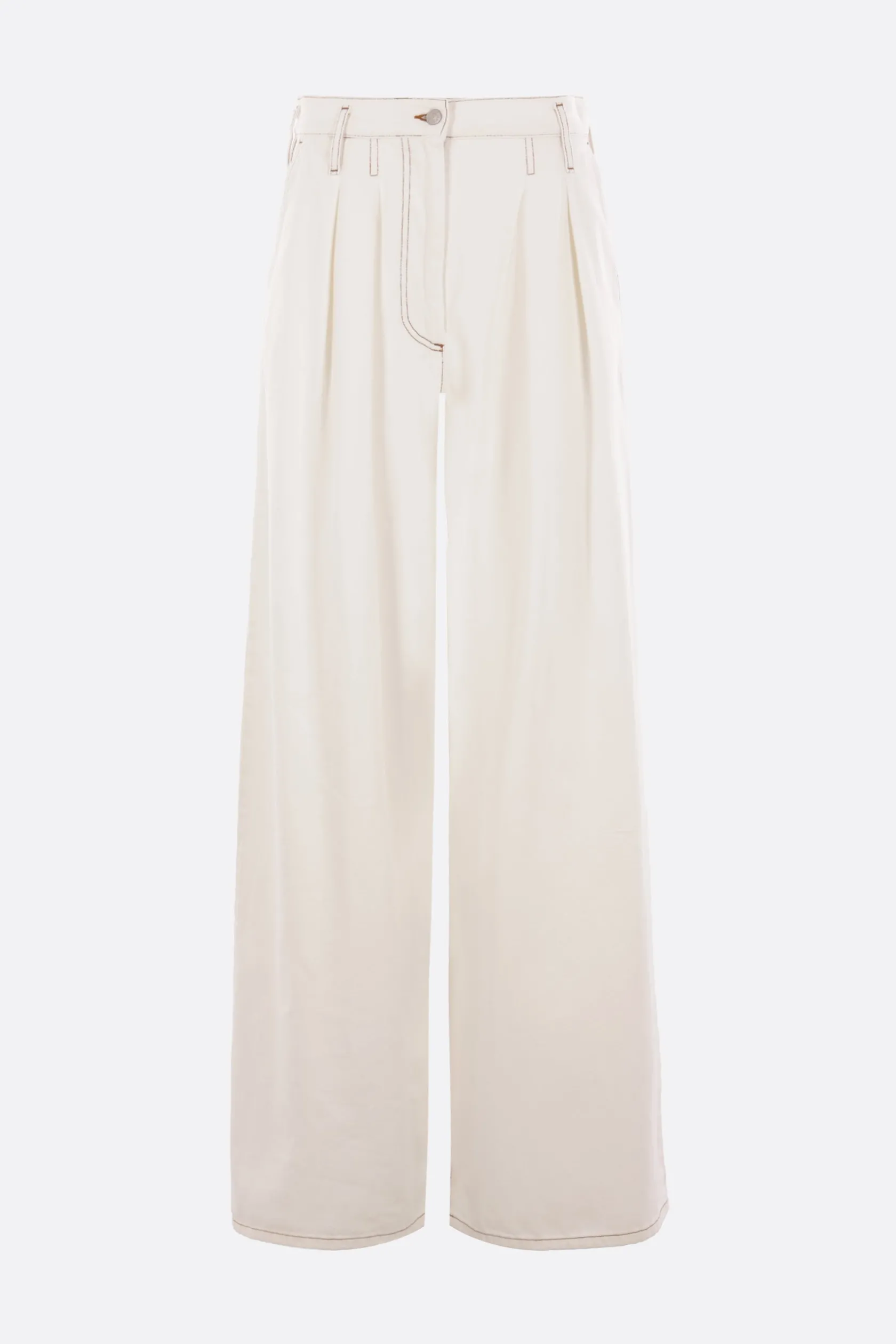 Jeans>DRIES VAN NOTEN jeans palazzo Pamplona in denim Bianco