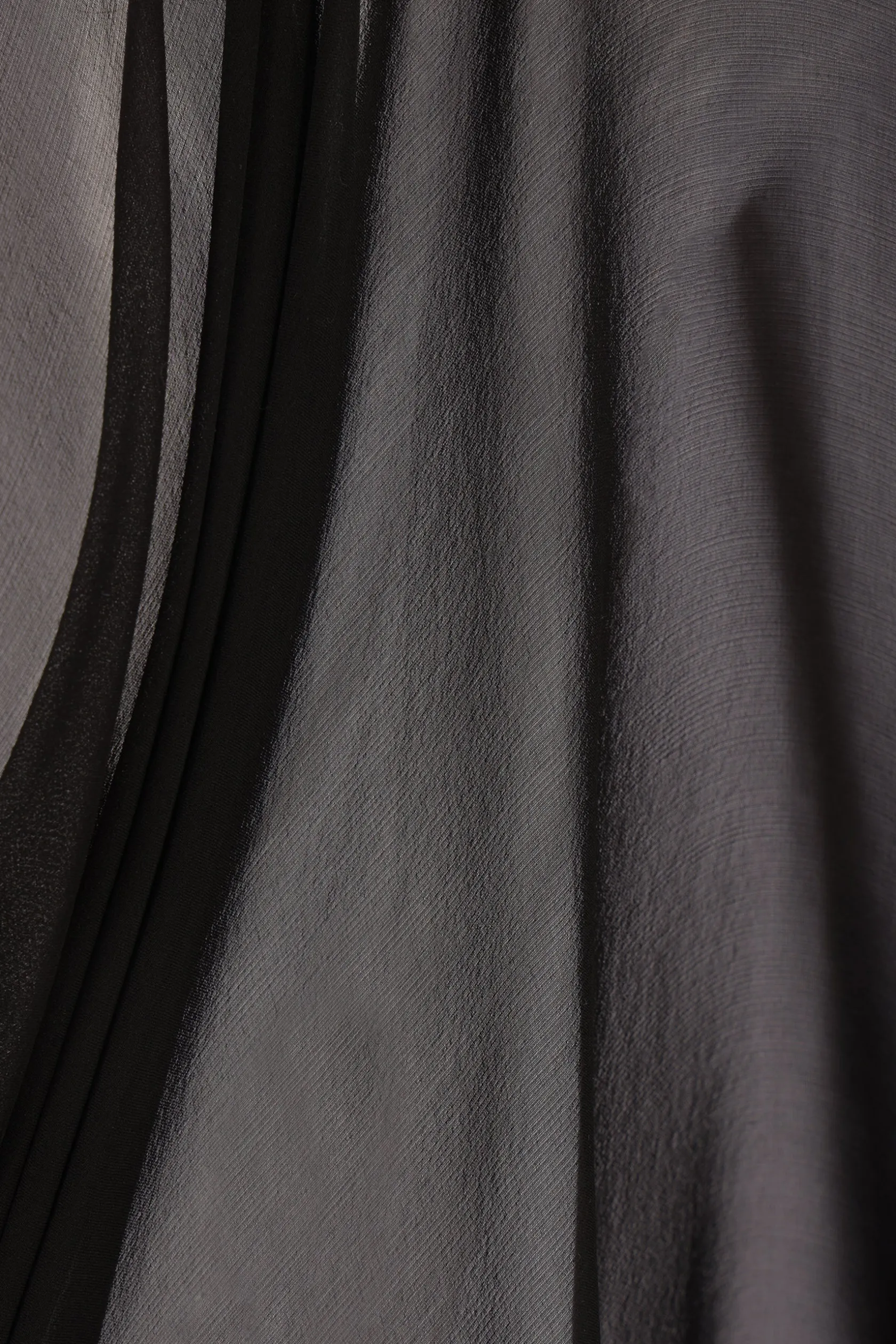 Capispalla>RICK OWENS mantella Half Moon in chiffon Nero