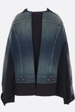 Capispalla>JUNYA WATANABE mantella in denim e gabardine Blu