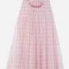 Abiti>LOEWE miniabito in cotone a quadri Rosa
