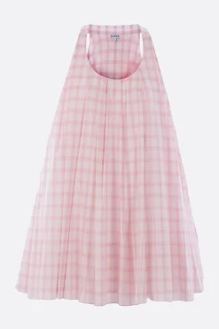 Abiti>LOEWE miniabito in cotone a quadri Rosa
