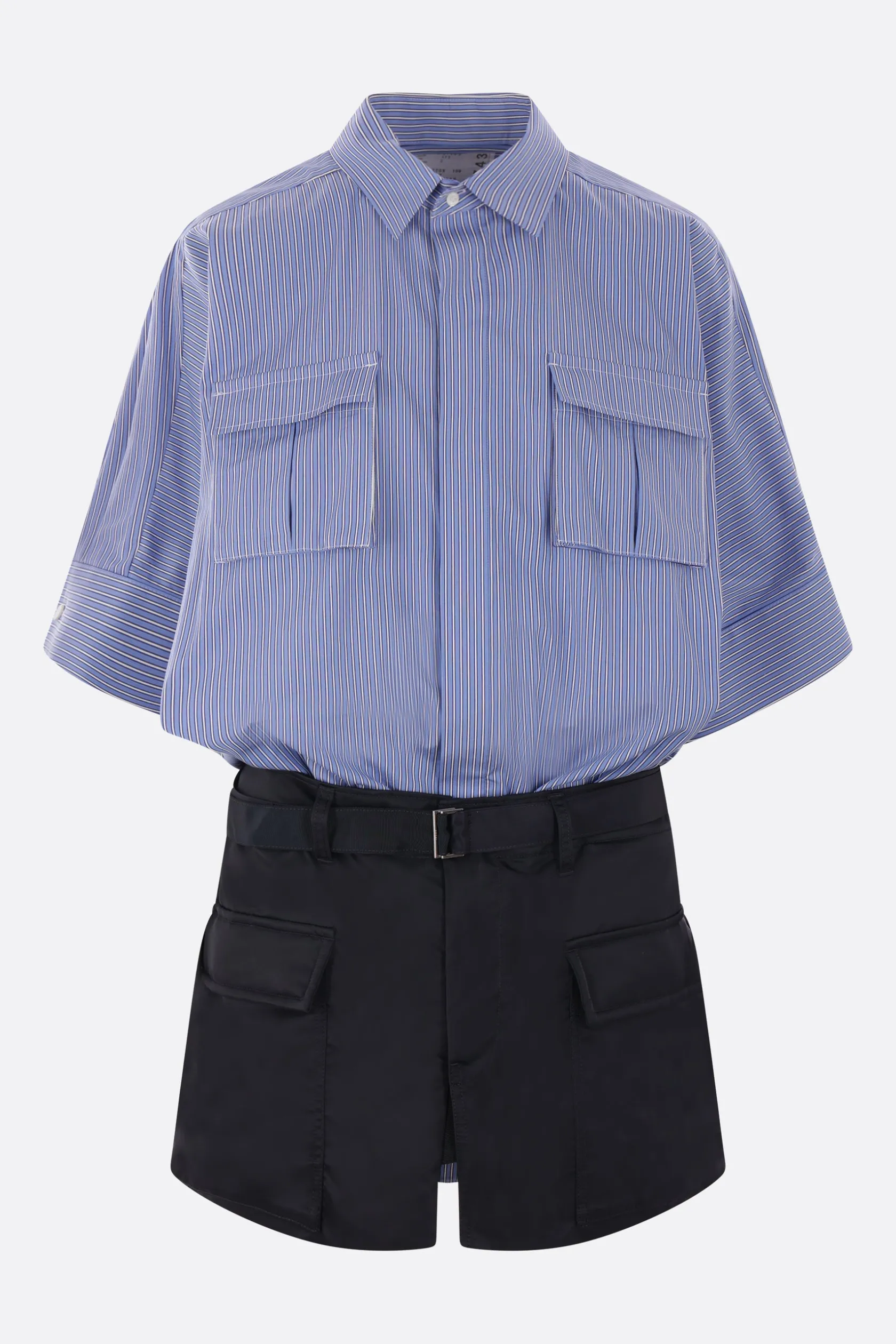 Abiti>SACAI miniabito in popeline e nylon Blu