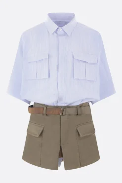 Abiti>SACAI miniabito in popeline e nylon Multicolor