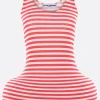 Abiti>DURAN LANTINK miniabito smanicato in jersey stretch a righe Rosso