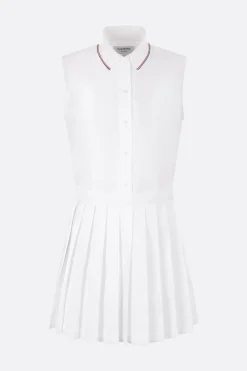 Abiti>THOM BROWNE miniabito smanicato in piquet Bianco
