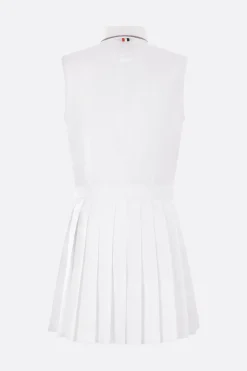 Abiti>THOM BROWNE miniabito smanicato in piquet Bianco