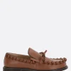 Scarpe Basse>JW ANDERSON mocassino in pelle liscia con rouche Marrone