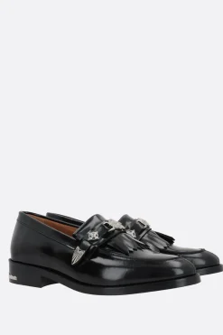 Mocassini E Slippers>TOGA VIRILIS mocassino in pelle spazzolata con fibbia Nero
