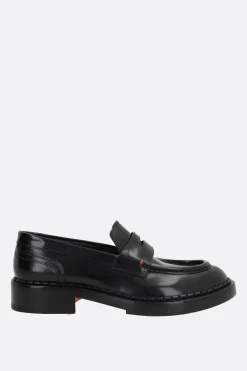 Scarpe Basse>SANTONI X 10 CORSO COMO mocassino penny in pelle spazzolata Nero