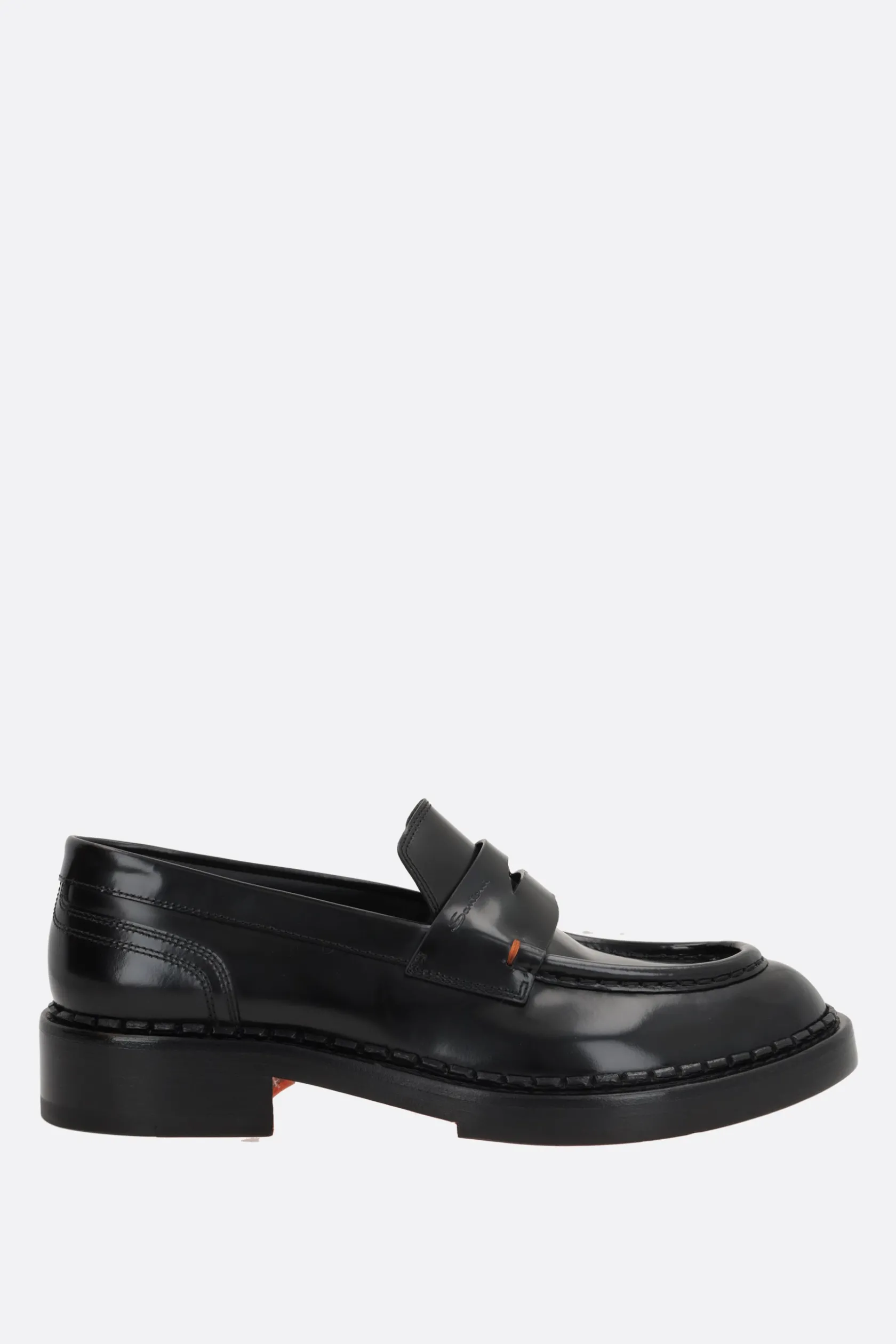 Scarpe Basse>SANTONI X 10 CORSO COMO mocassino penny in pelle spazzolata Nero