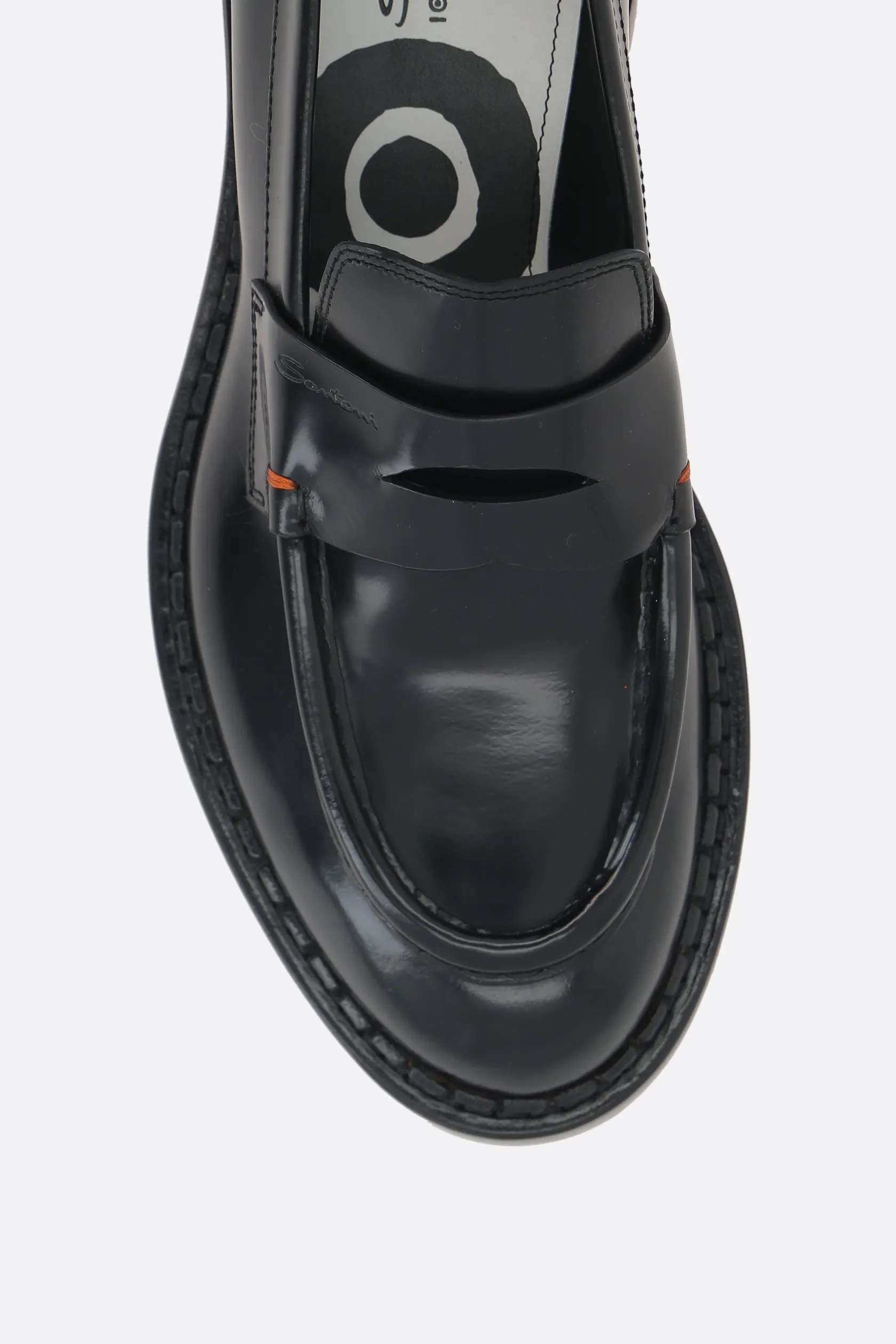 Scarpe Basse>SANTONI X 10 CORSO COMO mocassino penny in pelle spazzolata Nero