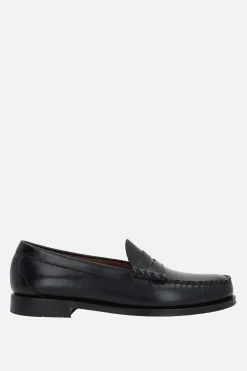 Mocassini E Slippers>G.H. BASS & CO mocassino Weejuns Larson in pelle spazzolata Nero