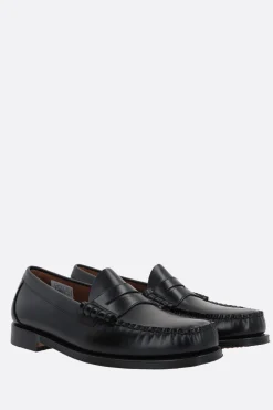 Mocassini E Slippers>G.H. BASS & CO mocassino Weejuns Larson in pelle spazzolata Nero