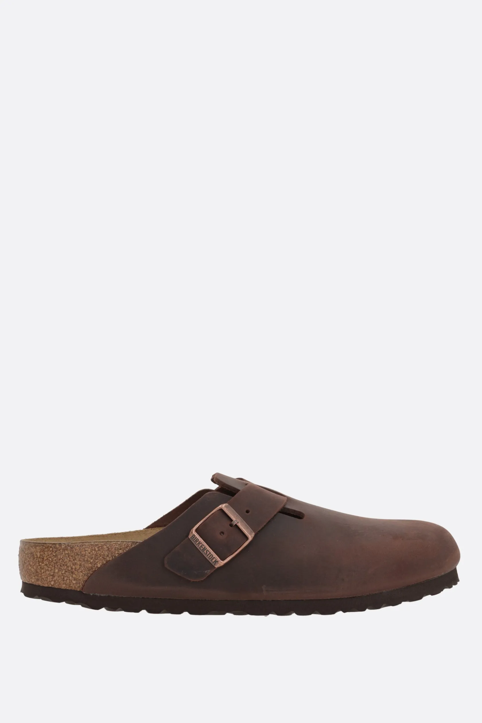 Sandali>BIRKENSTOCK mule flat Boston BS in nubuck (Narrow Fit) Marrone