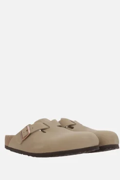 Mocassini E Slippers>BIRKENSTOCK mule flat Boston BS in nubuck (Narrow Fit) Marrone