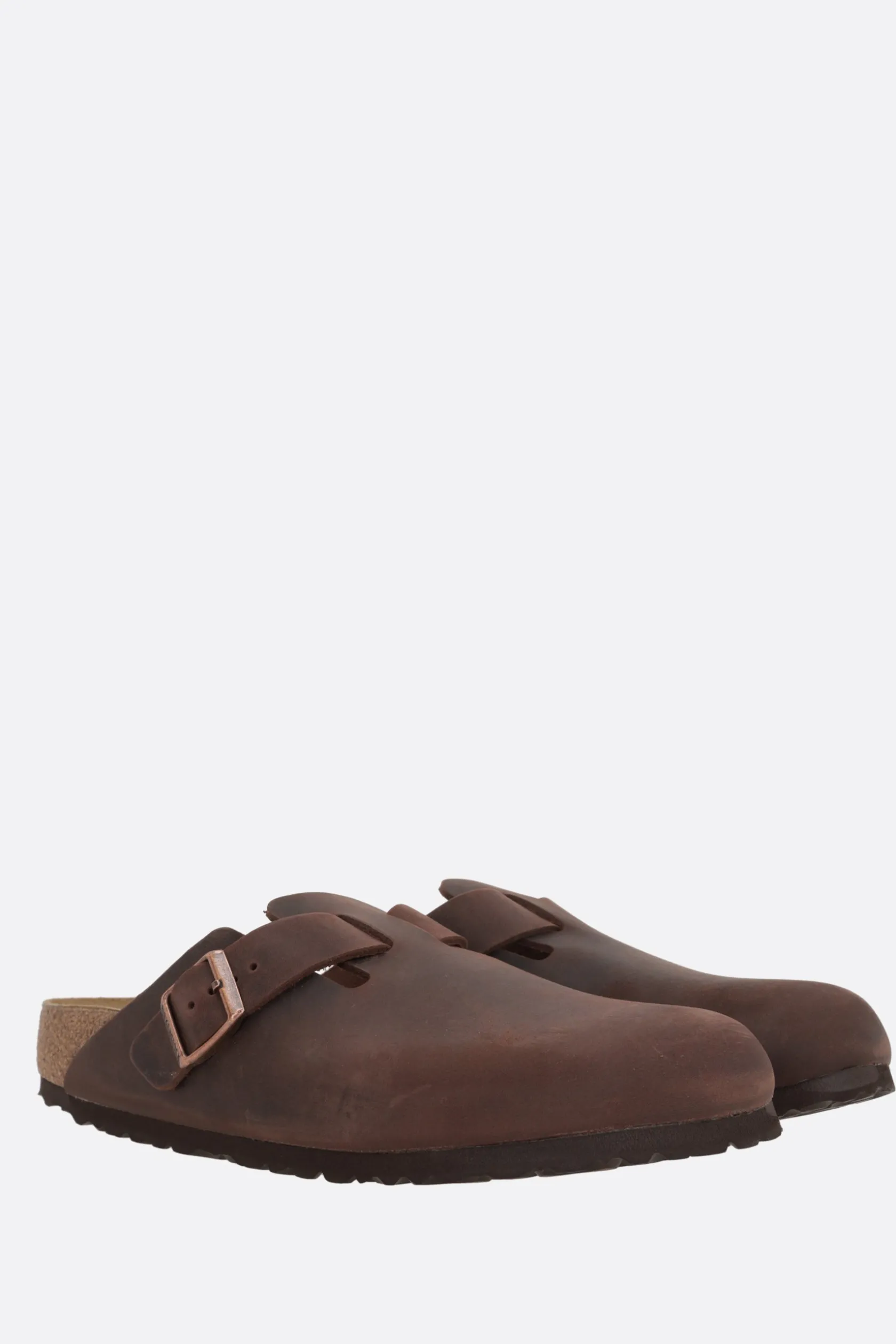 Sandali>BIRKENSTOCK mule flat Boston BS in nubuck (Narrow Fit) Marrone