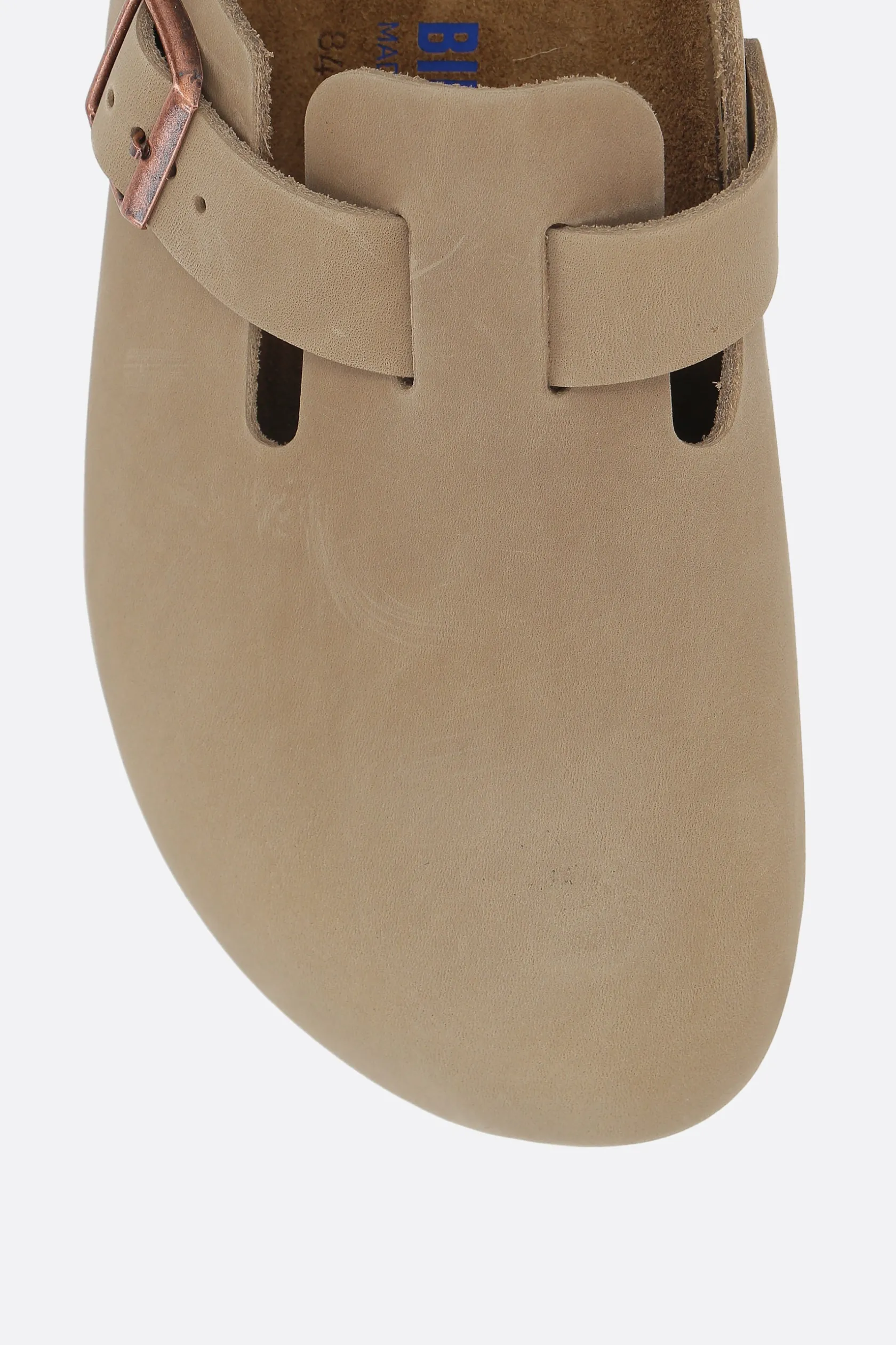 Mocassini E Slippers>BIRKENSTOCK mule flat Boston BS in nubuck (Narrow Fit) Marrone