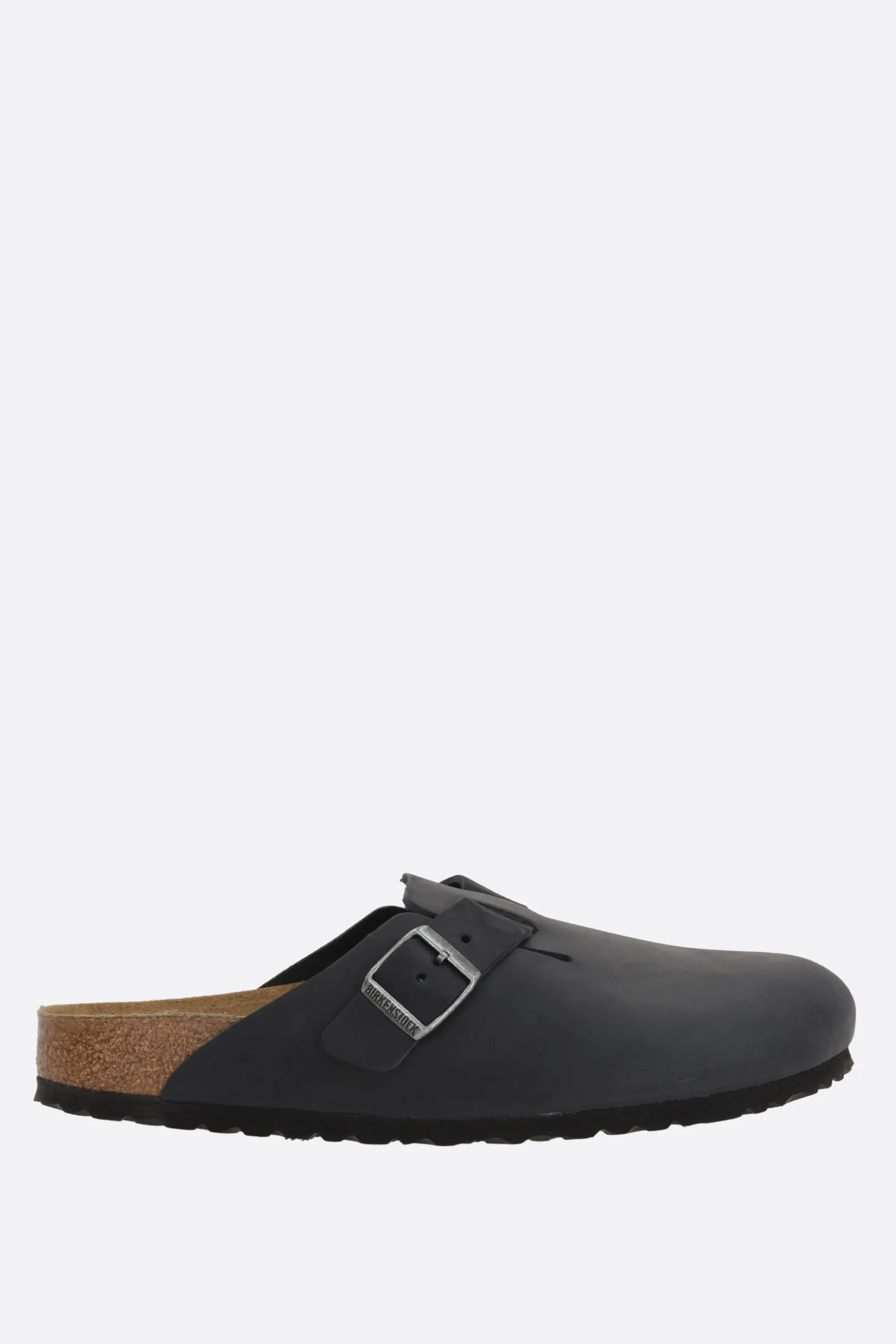 Mocassini E Slippers>BIRKENSTOCK mule flat Boston BS in pelle oliata (Narrow Fit) Nero