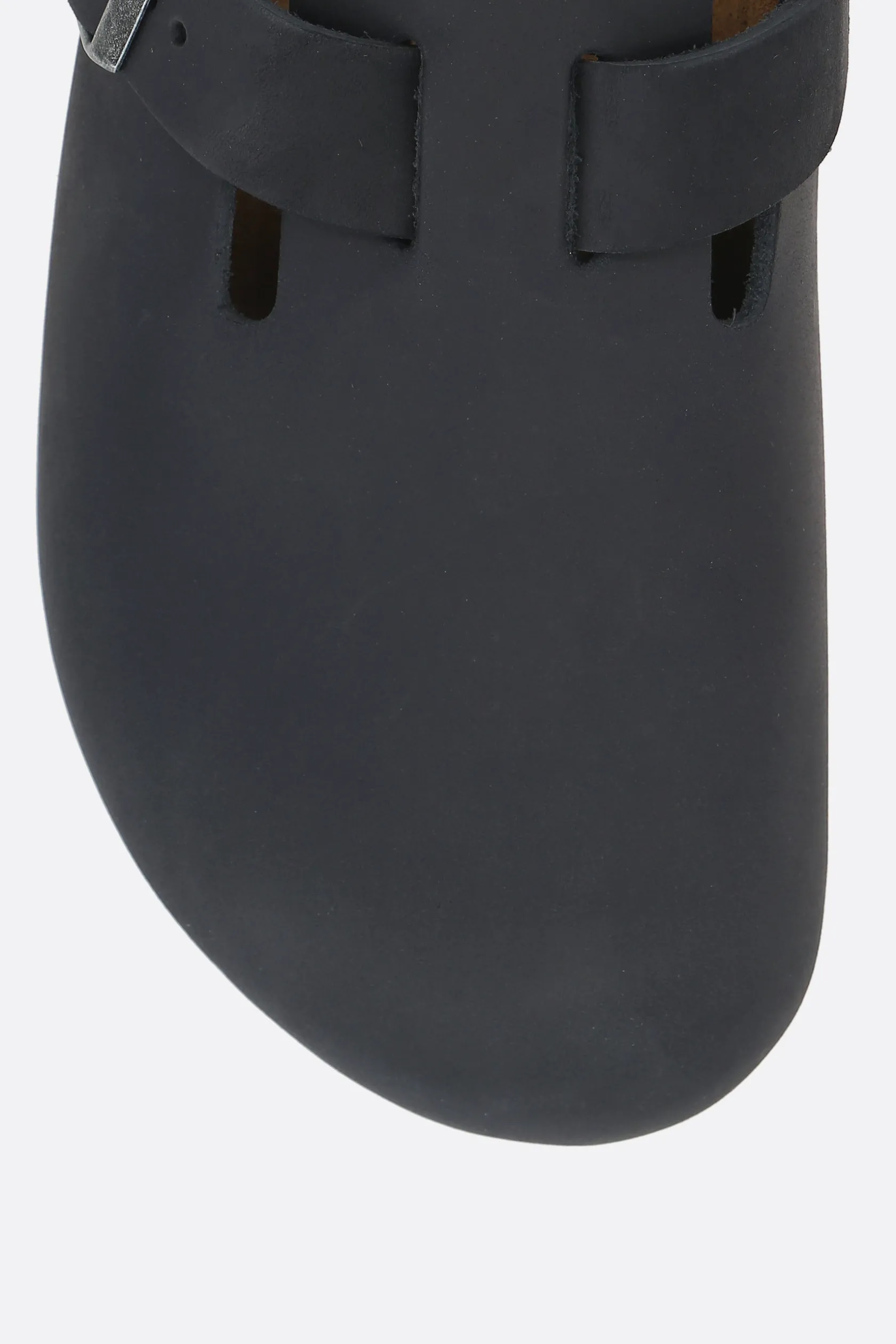 Mocassini E Slippers>BIRKENSTOCK mule flat Boston BS in pelle oliata (Narrow Fit) Nero