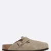 Décolletés E Slingbacks>BIRKENSTOCK mule flat Boston BS in suede (Narrow Fit) Neutro