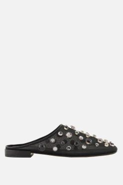Décolletés E Slingbacks>GIORGIO ARMANI - 10 CORSO COMO mule flat in rete con strass Nero