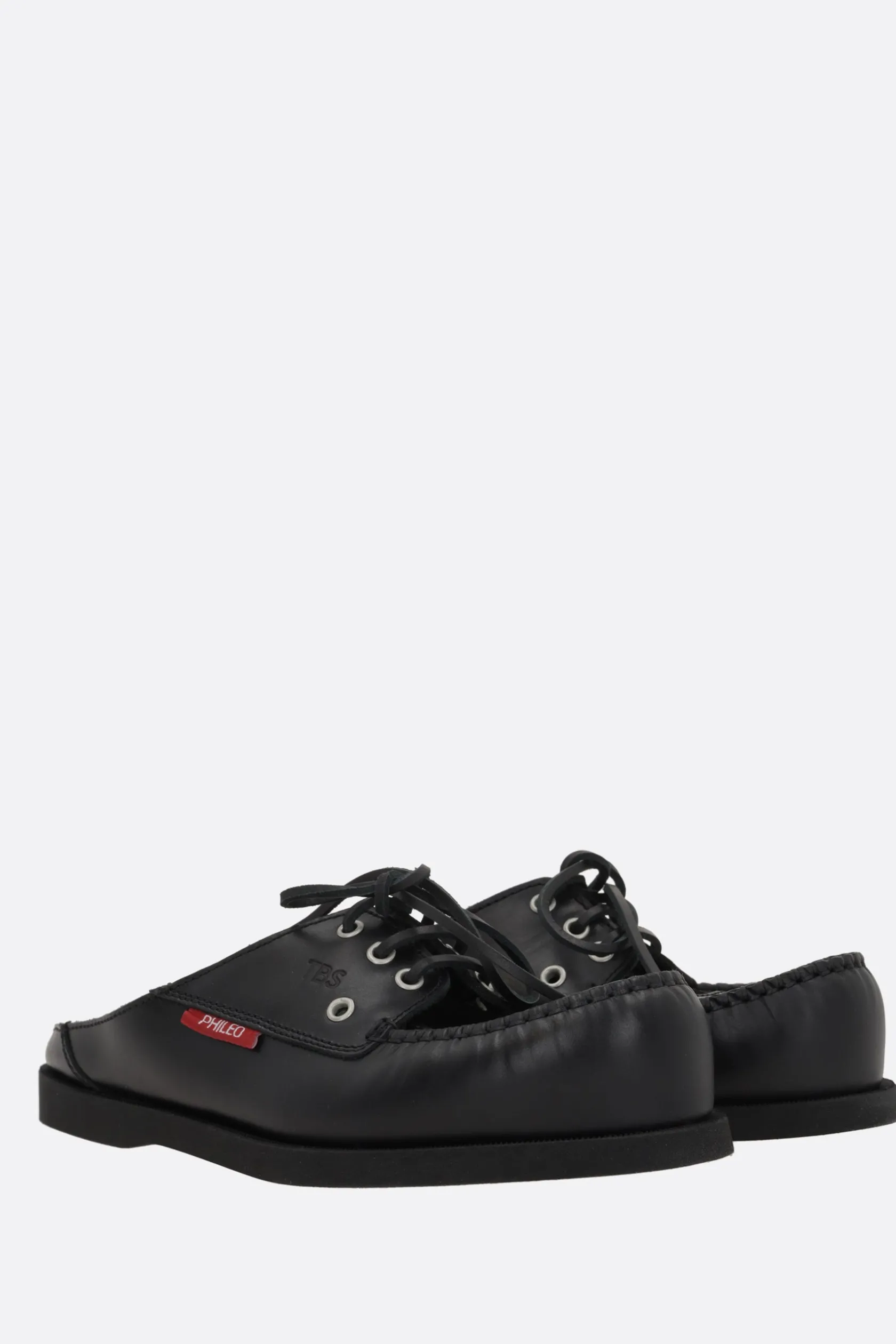 Décolletés E Slingbacks>PHILEO mule flat x TBS in pelle liscia Nero