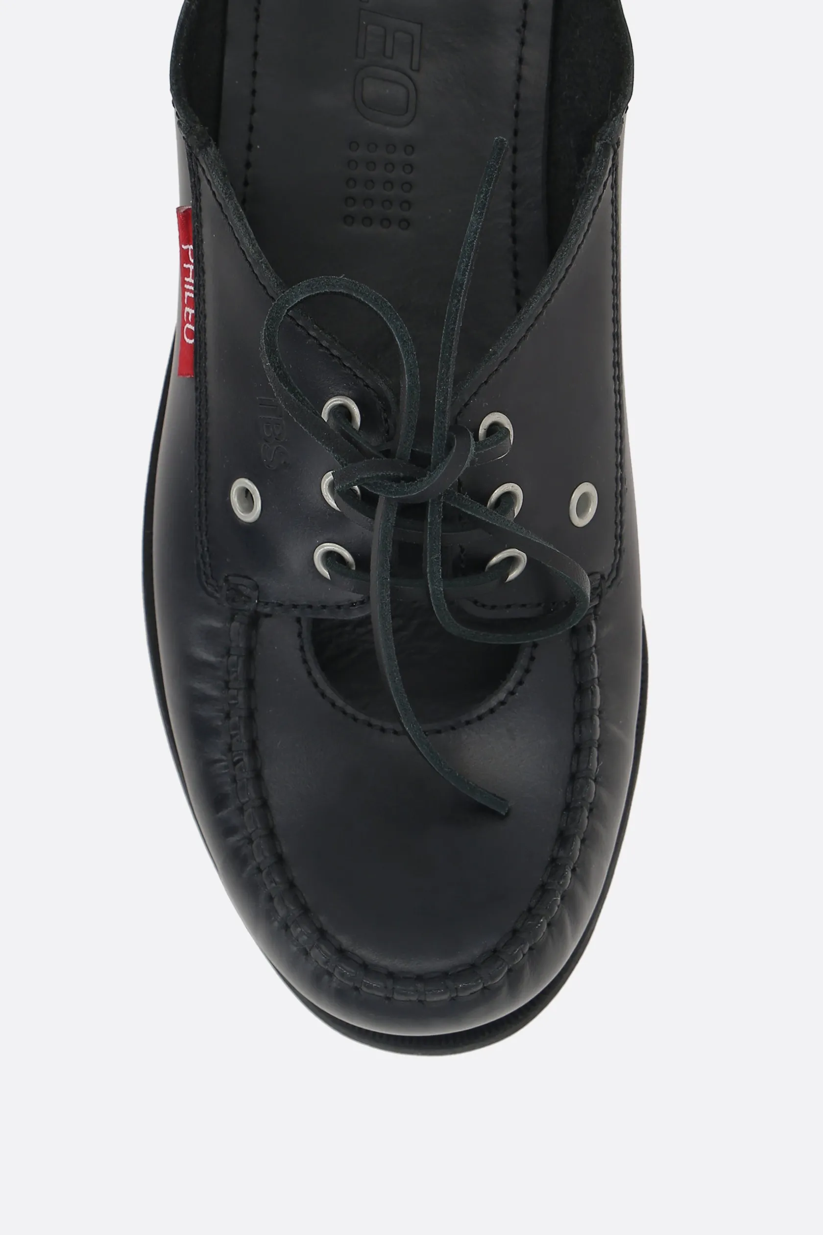 Décolletés E Slingbacks>PHILEO mule flat x TBS in pelle liscia Nero