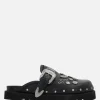 Mocassini E Slippers>TOGA VIRILIS mule in pelle liscia con borchie Nero